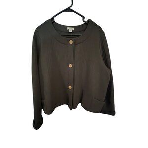 Pure Jill Womens Gray Long Sleeve Button Cardigan Sweater XL